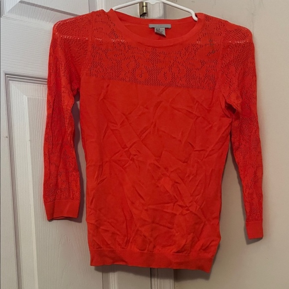 Women's Lace Knit Top - Vibrant Red